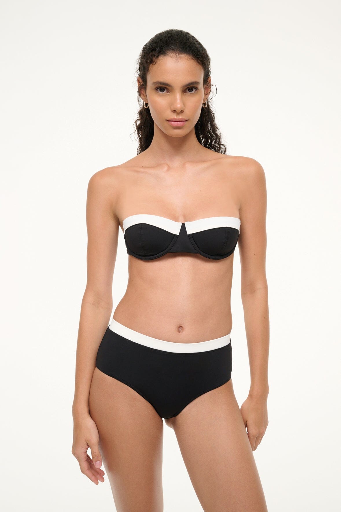 JO BALCONETTE BIKINI TOP BLACK WHITE