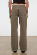 Greige straight-leg jeans with back yoke and stitched pockets