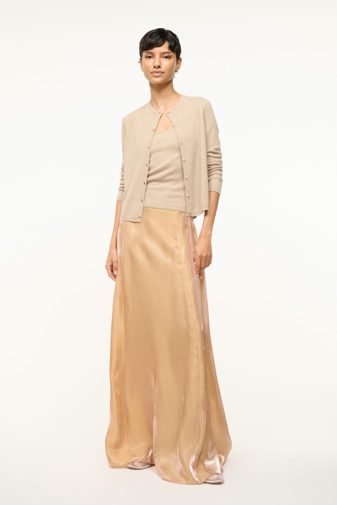 Image VINCENZO SKIRT | ROSE GOLD 1 of 7 and Clicking this image will trigger a zoom pop-up