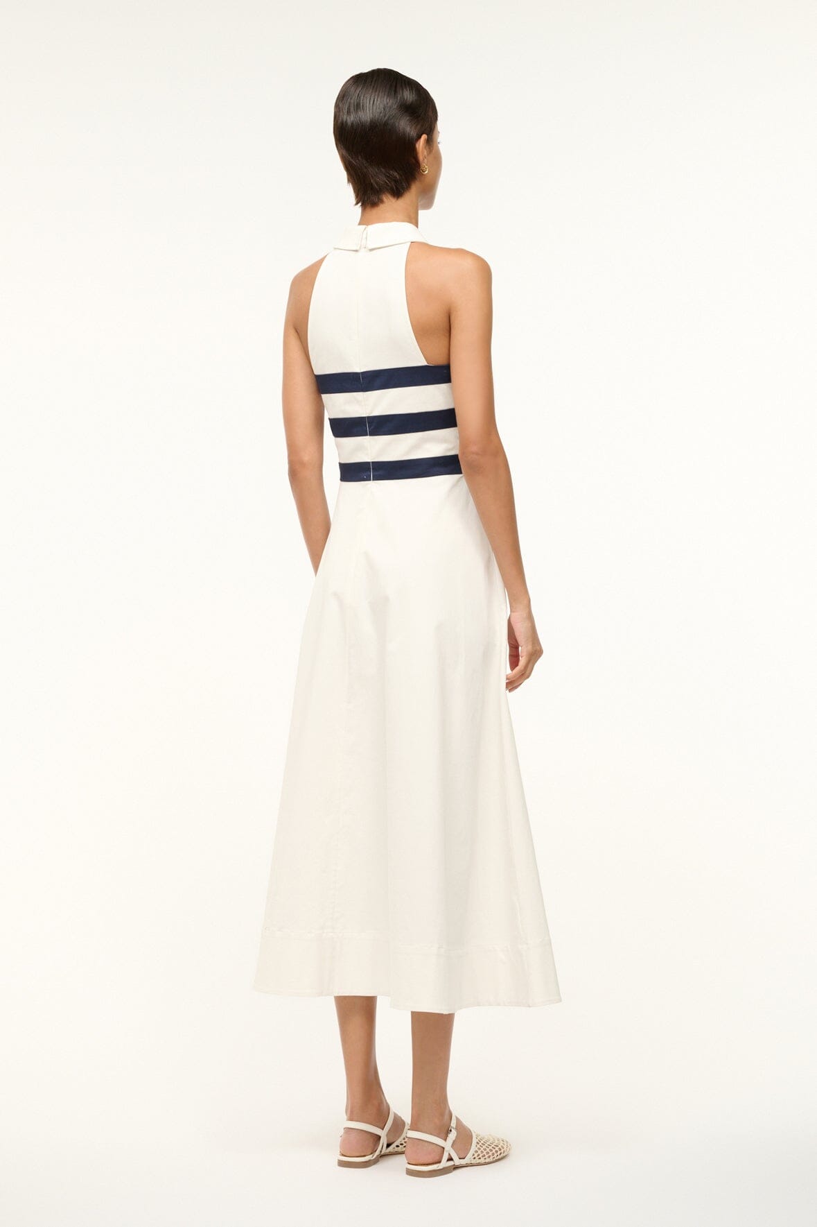 Image CAPTAIN DRESS | IVORY NAVY 4 of 6 and Clicking this image will trigger a zoom pop-up