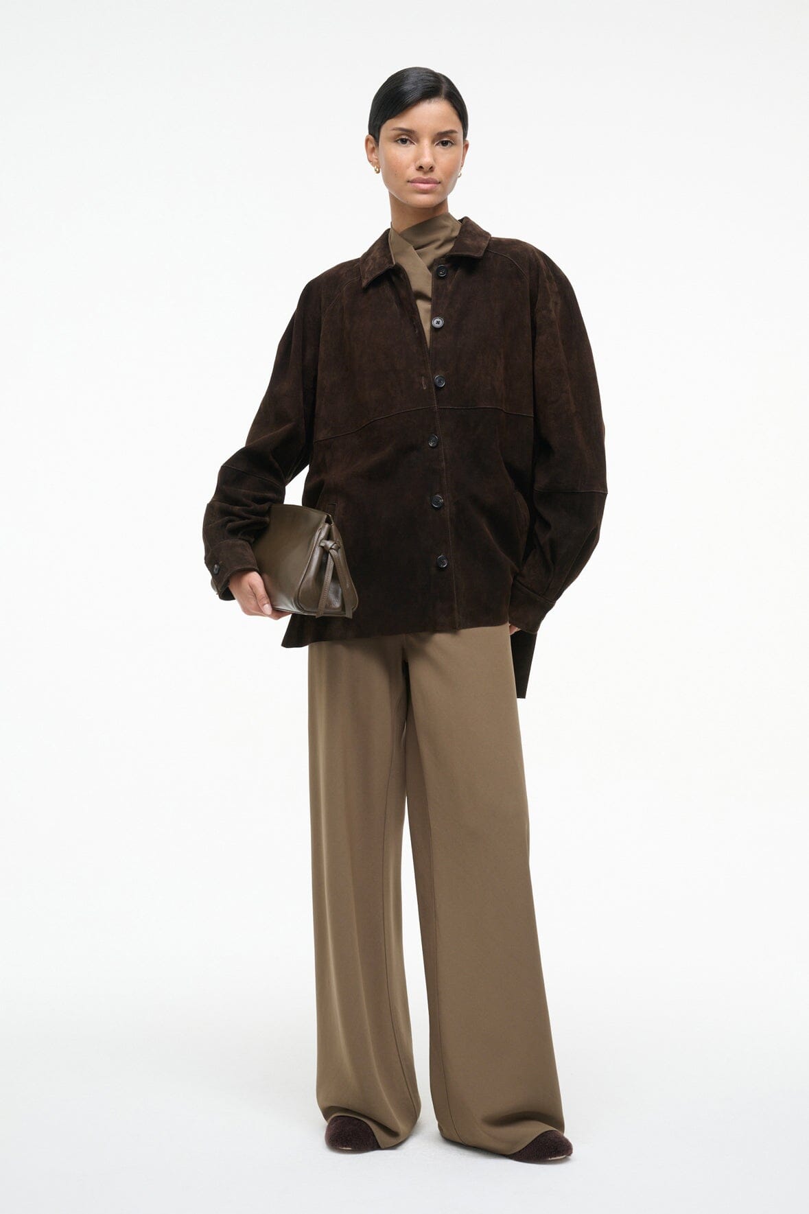 Image JOSETTE SUEDE SHIRT | ESPRESSO 6 of 6 and Clicking this image will trigger a zoom pop-up
