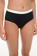 Image DEVON HIGH RISE BIKINI BOTTOM | BLACK WHITE 4 of 6