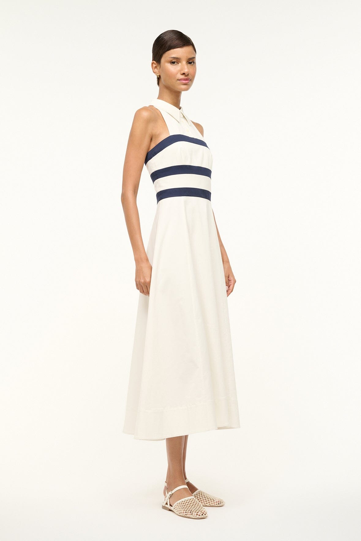 Image CAPTAIN DRESS | IVORY NAVY 2 of 6 and Clicking this image will trigger a zoom pop-up