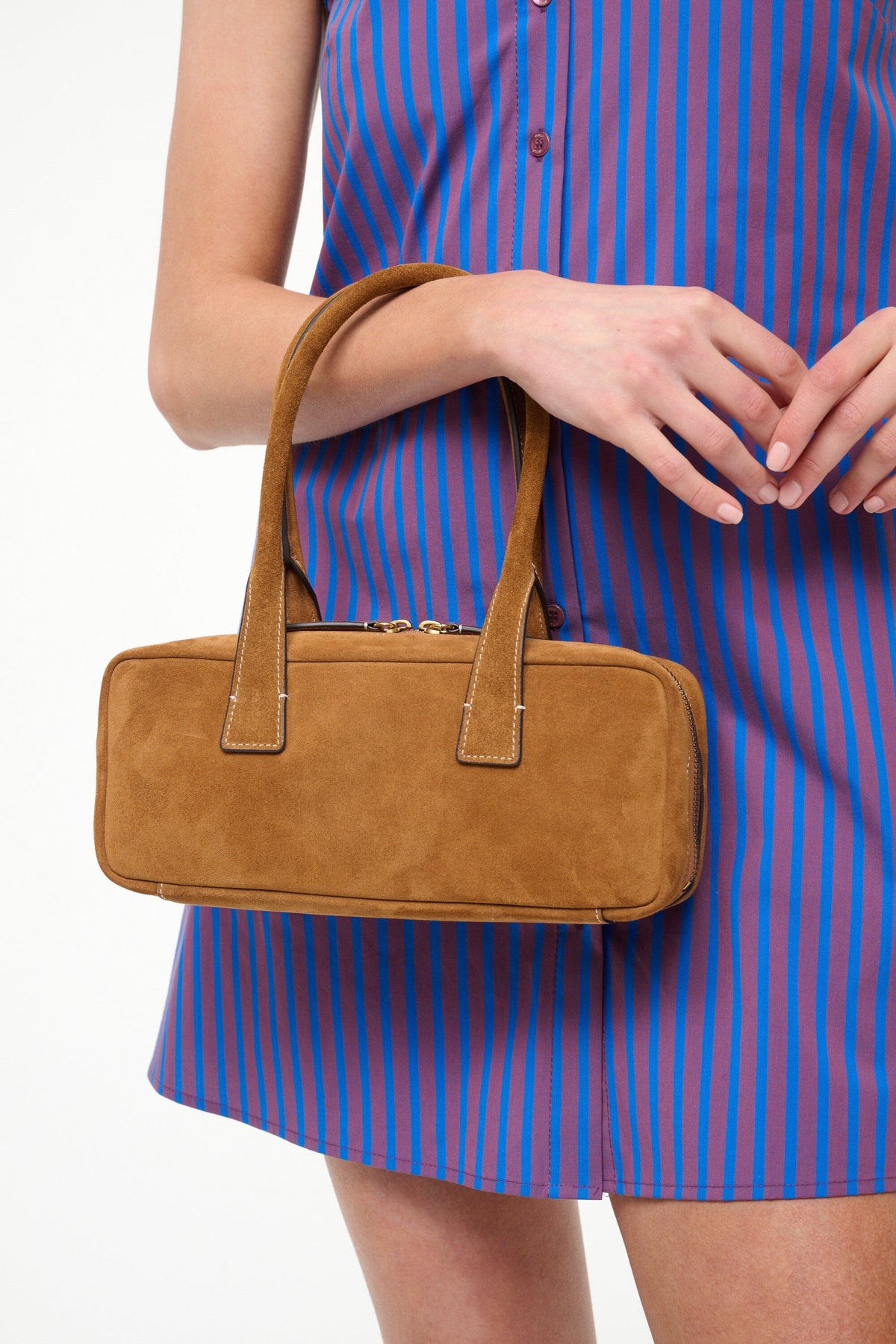 Image DUDE SHOULDER BAG | TAN SUEDE 6 of 7 and Clicking this image will trigger a zoom pop-up