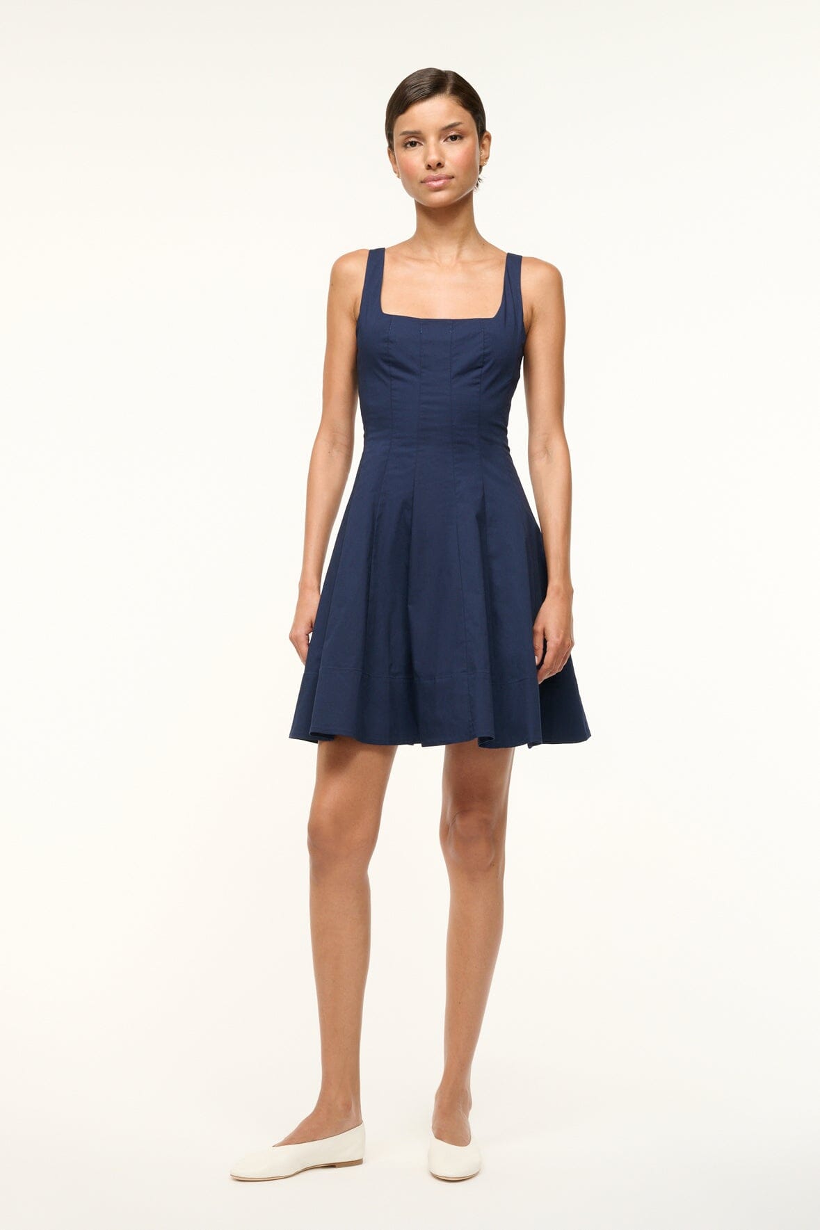 Image MINI WELLS DRESS | NAVY 1 of 5 and Clicking this image will trigger a zoom pop-up