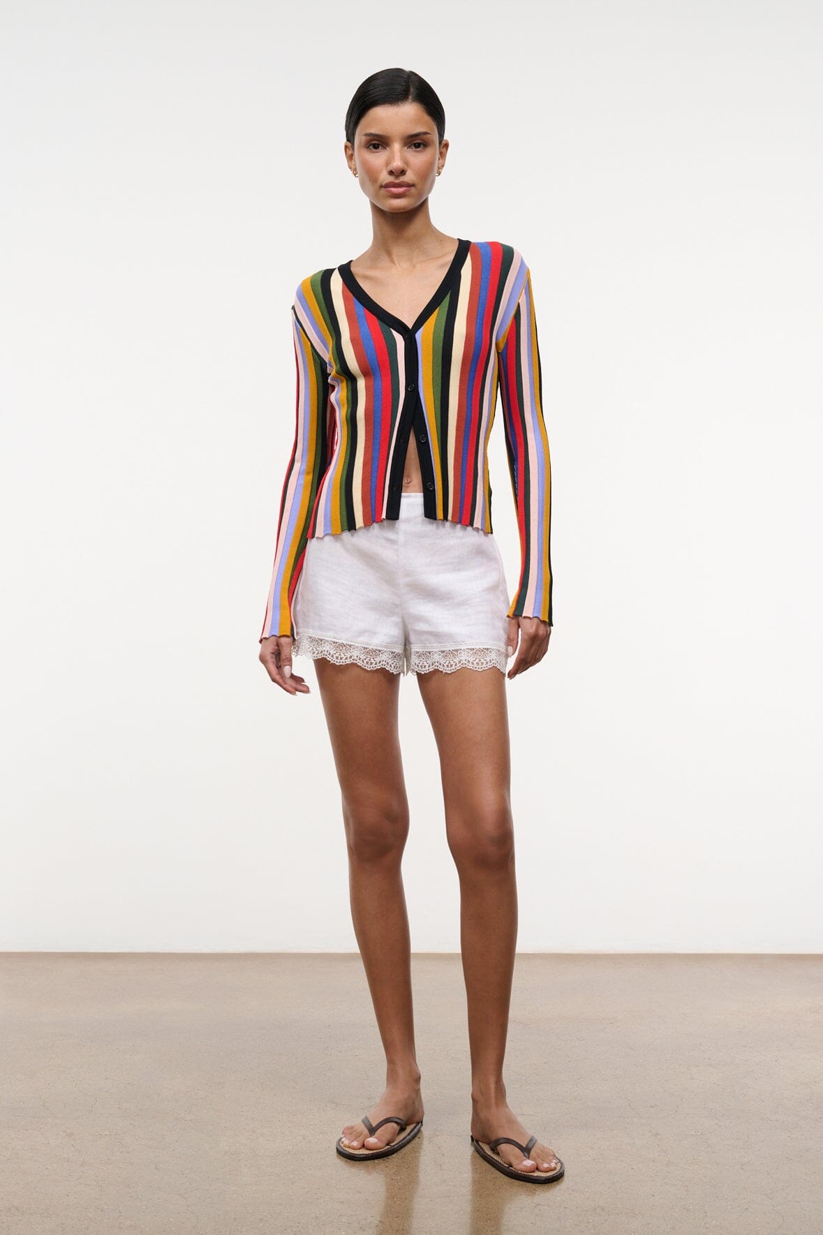 STAUD EZRA CARDIGAN ARTIST STRIPE