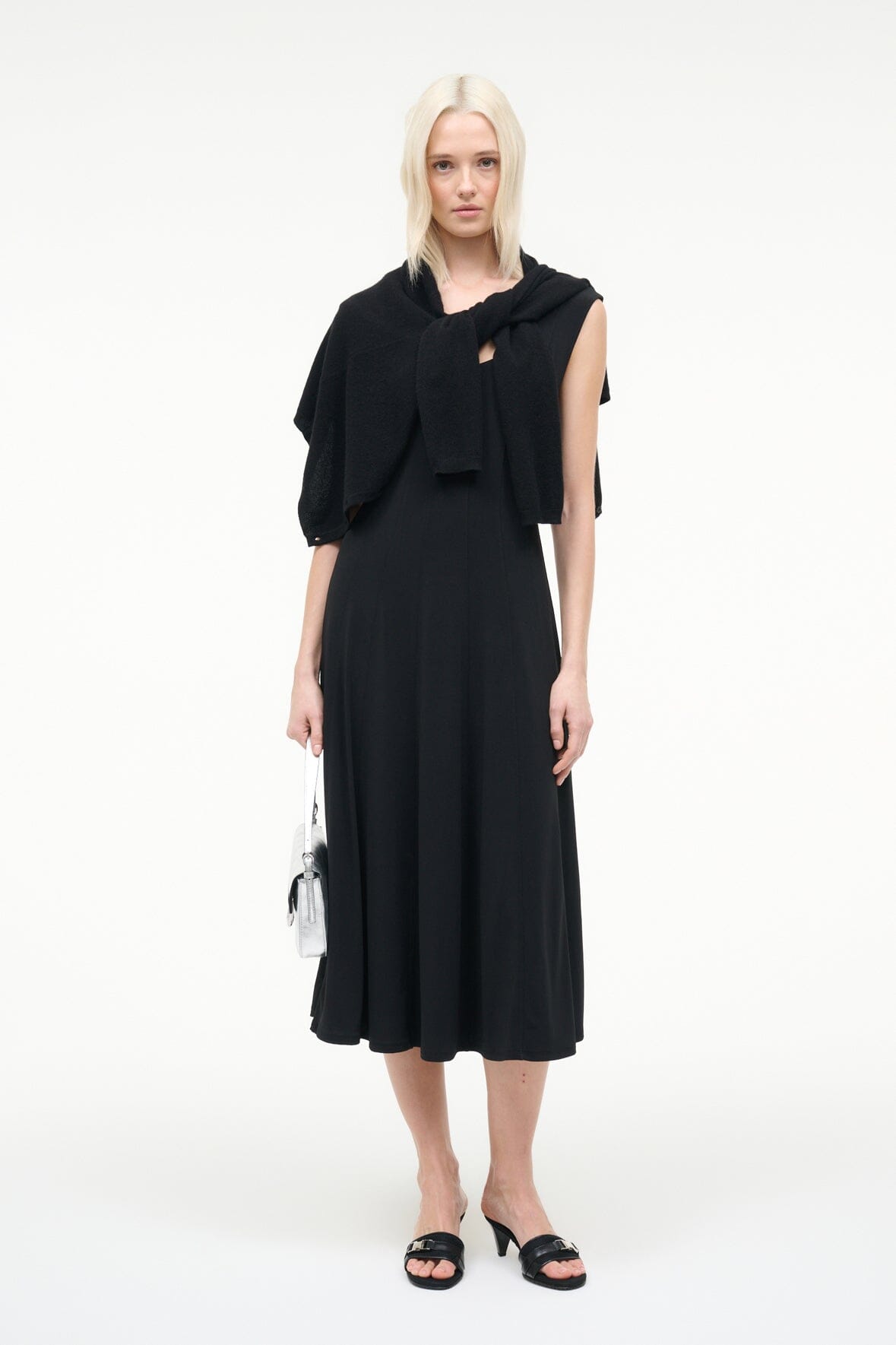 STAUD, Charlotte Jersey Dress in Black, Size Small STAUD, Charlotte Jersey Dress in Black, Size Small