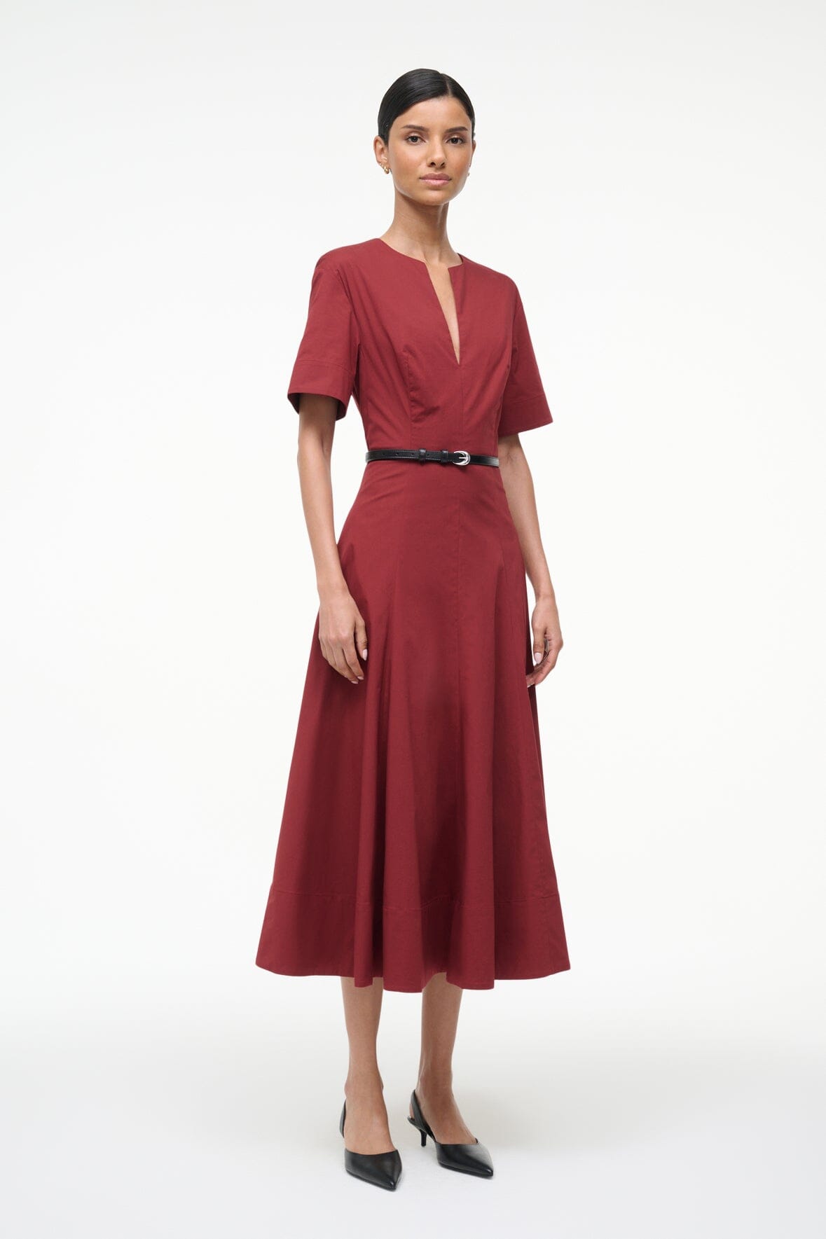 STAUD, Frances Dress in Sangria, Size 16