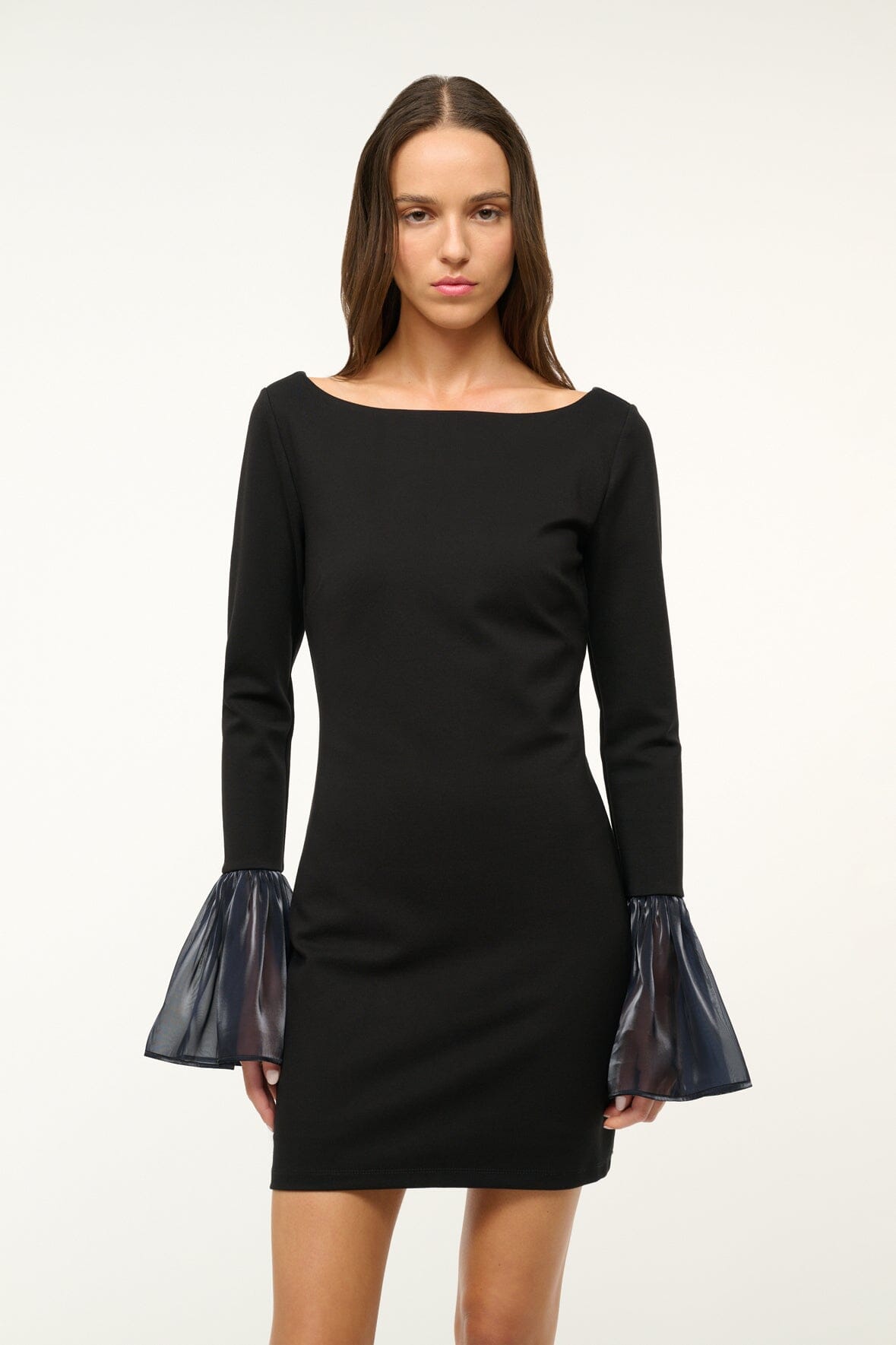 Image HAWTHORNE DRESS | BLACK NAVY 2 of 5 and Clicking this image will trigger a zoom pop-up