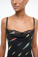 Image EVANGELINE SILK DRESS | POP SARDINES BLACK 5 of 6