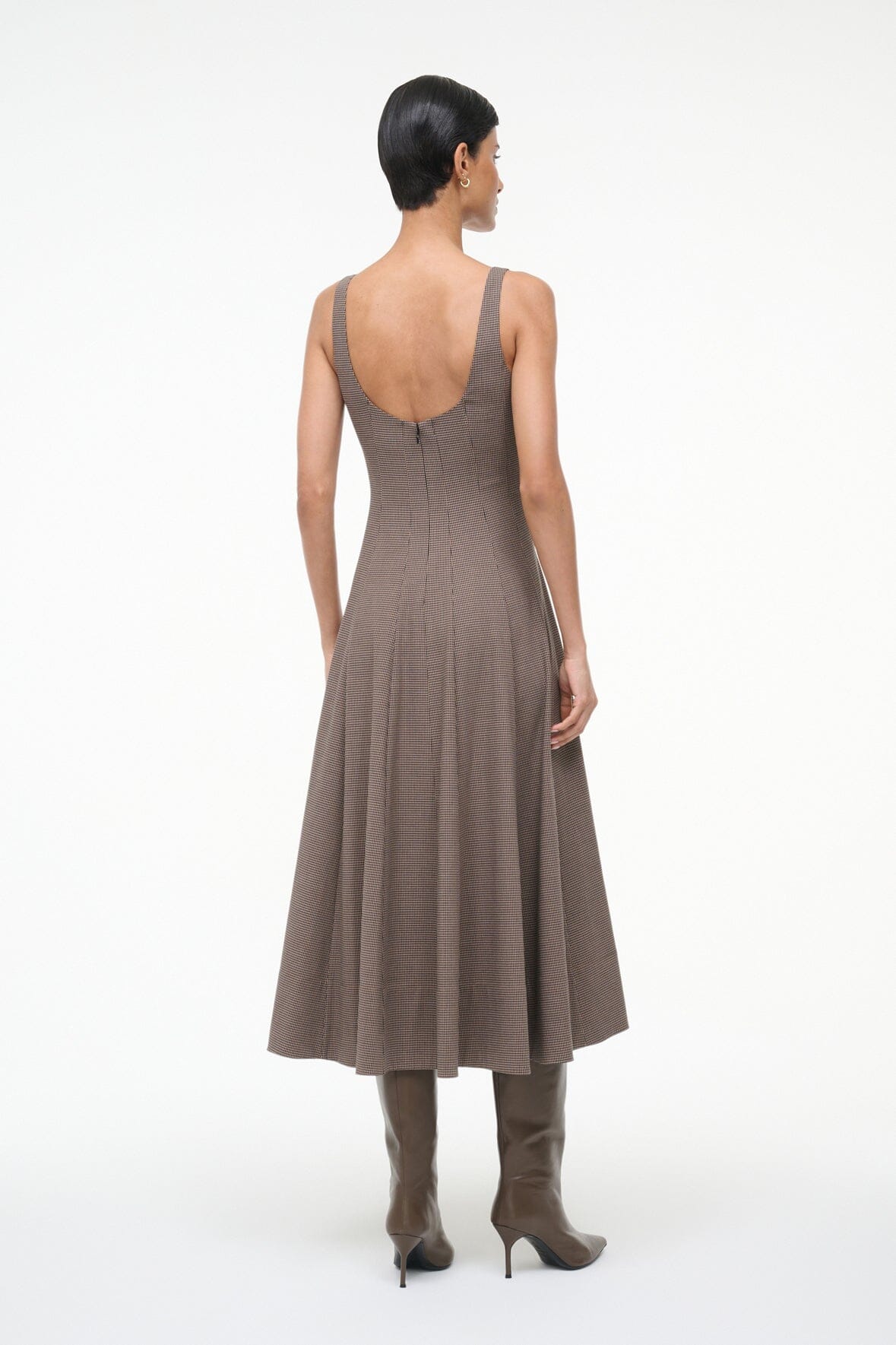 Image WELLS DRESS | HOUNDSTOOTH 5 of 8 and Clicking this image will trigger a zoom pop-up