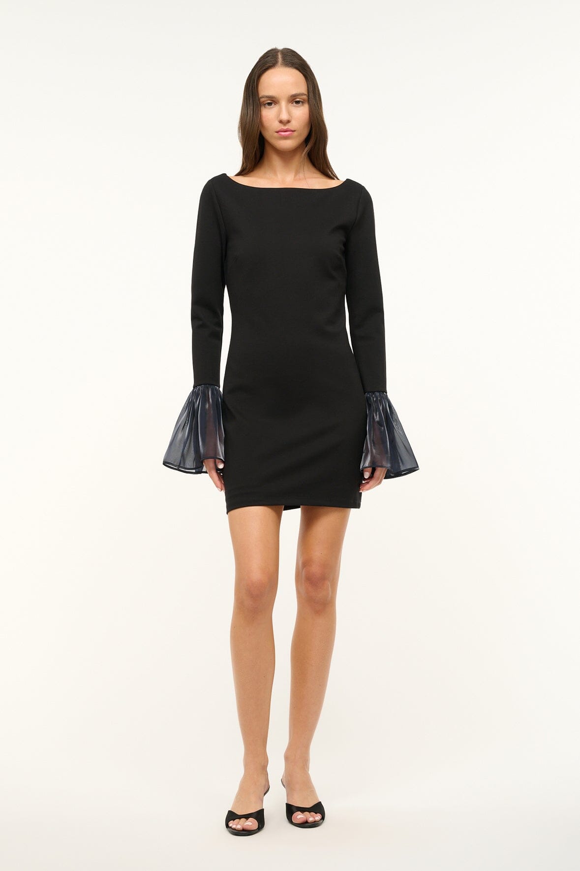 Image HAWTHORNE DRESS | BLACK NAVY 1 of 5 and Clicking this image will trigger a zoom pop-up