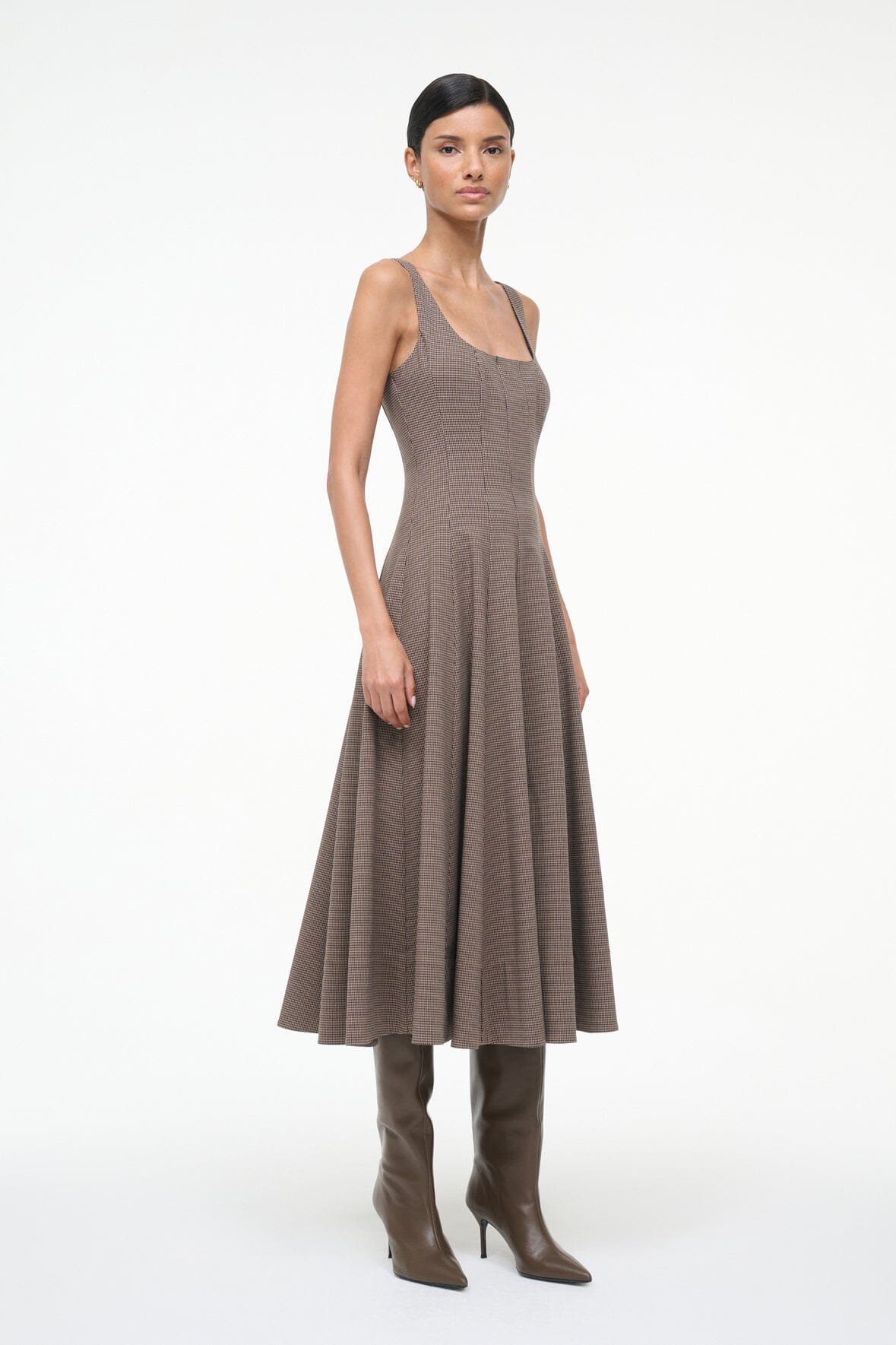 STAUD, Wells Dress in Houndstooth, Size 4 STAUD, Wells Dress in Houndstooth, Size 4