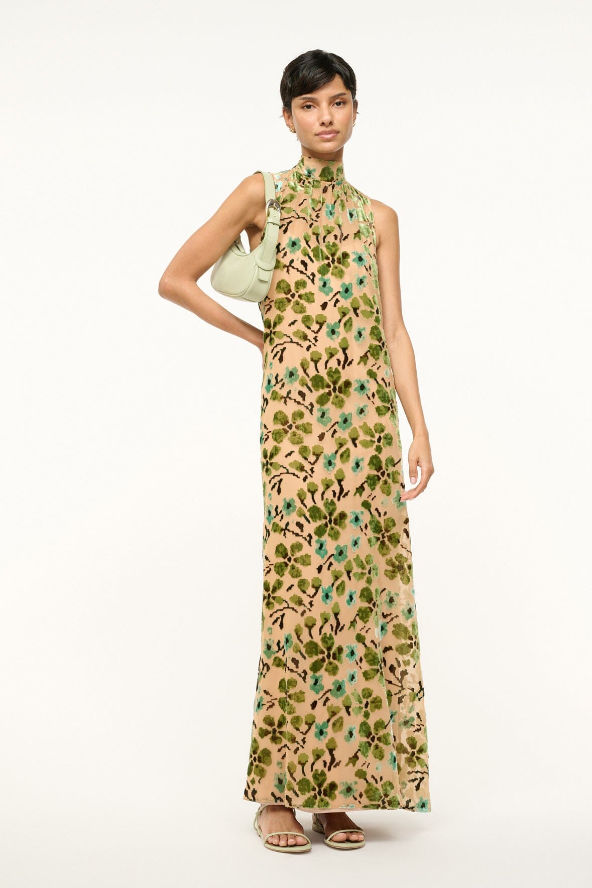 Image ALBEE DRESS | MOSS FLORAL TAPESTRY 4 of 6 and Clicking this image will trigger a zoom pop-up