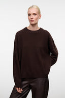 SERRANO CASHMERE RELAXED CREW | DARK CHOCOLATE DARK CHOCOLATE / XS