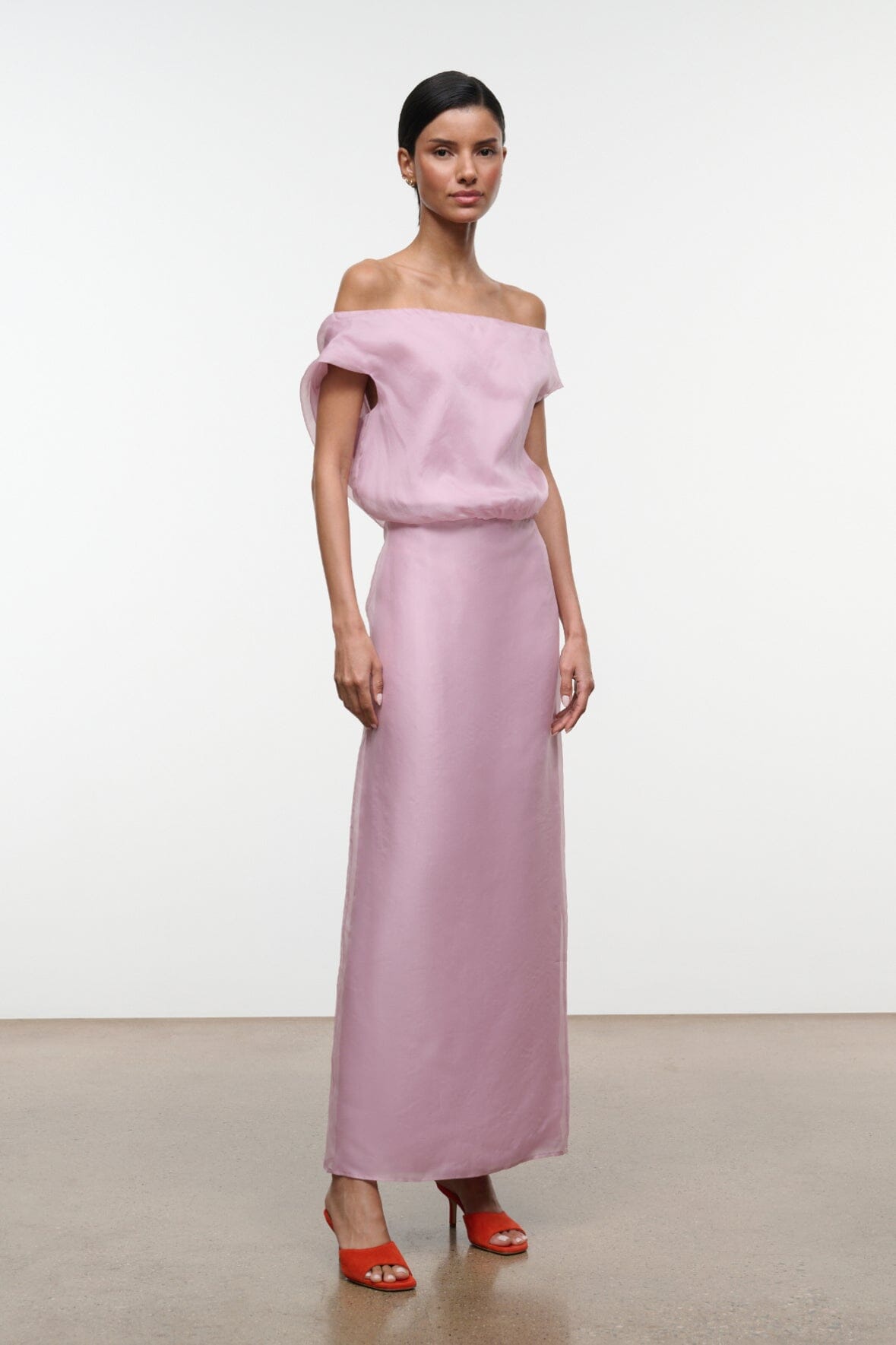 STAUD, Larissa Dress in Dusty Pink, Size XL