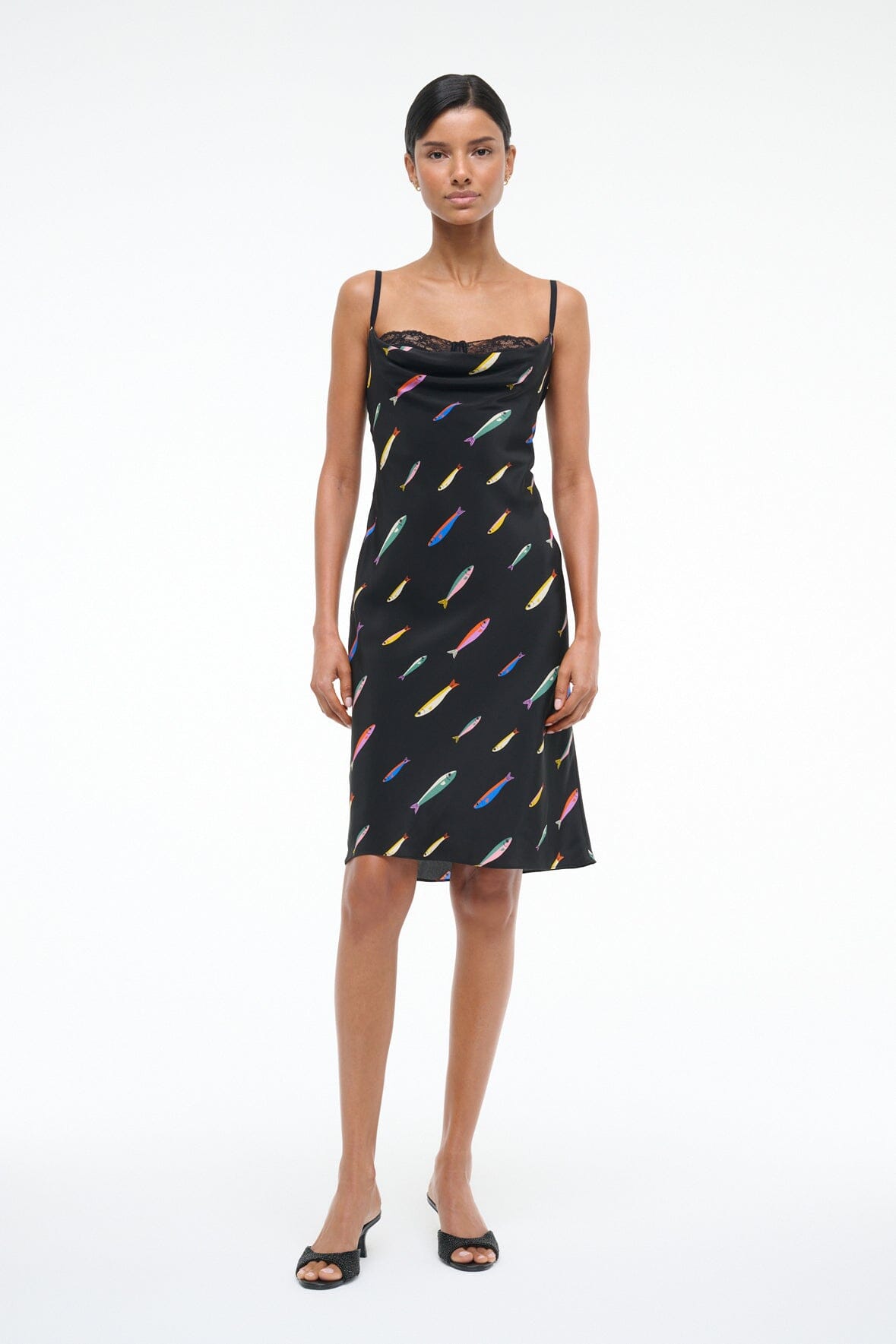 Image EVANGELINE SILK DRESS | POP SARDINES BLACK 3 of 6 and Clicking this image will trigger a zoom pop-up