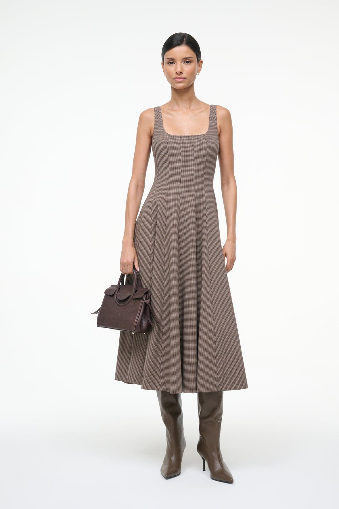 Image WELLS DRESS | HOUNDSTOOTH 4 of 8 and Clicking this image will trigger a zoom pop-up