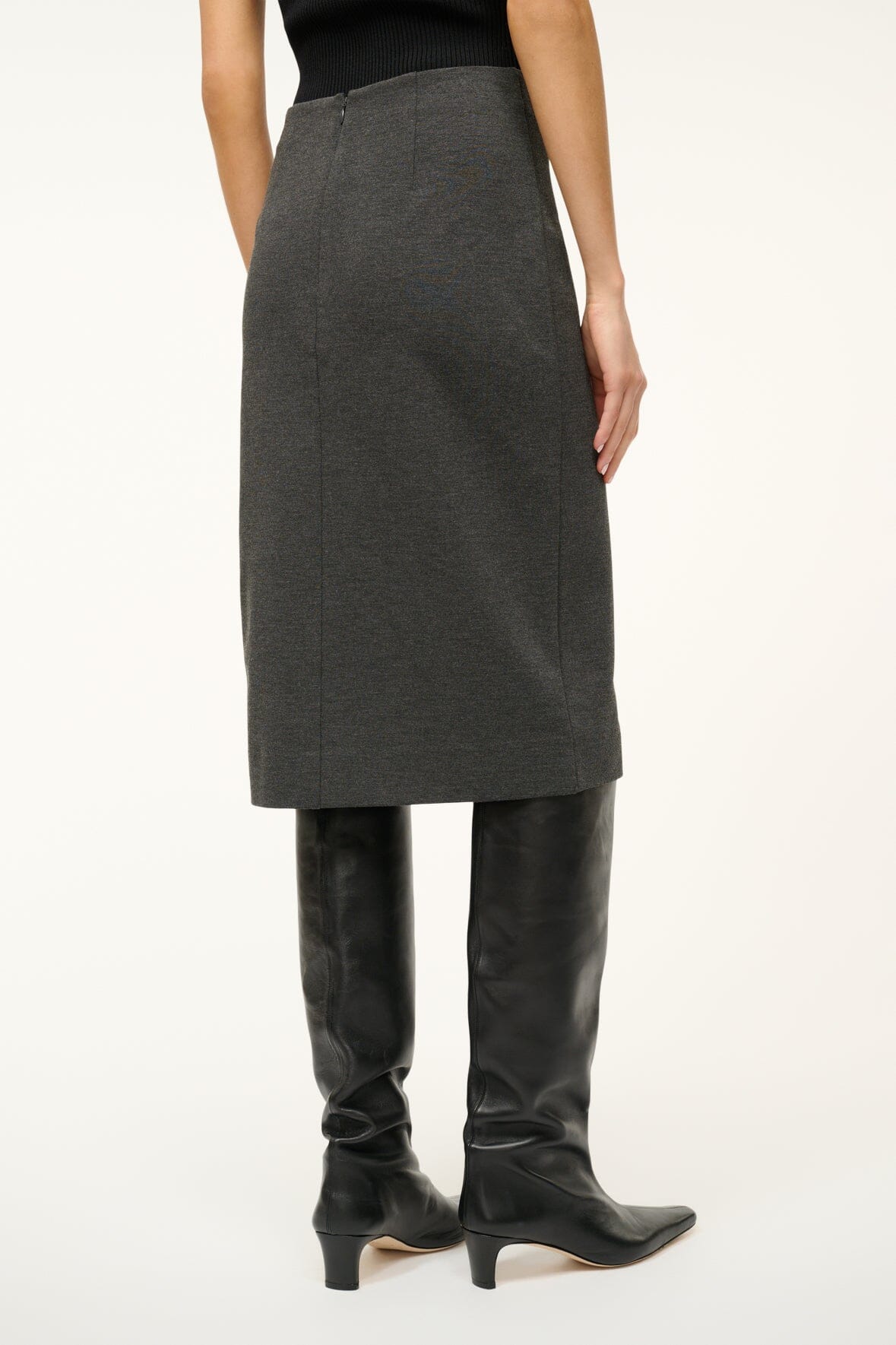 Image PASCALE PENCIL SKIRT | HEATHER GREY 4 of 6 and Clicking this image will trigger a zoom pop-up