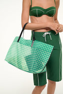 Image CHRISTOS LARGE MESH TOTE | JADE GINGHAM 6 of 9