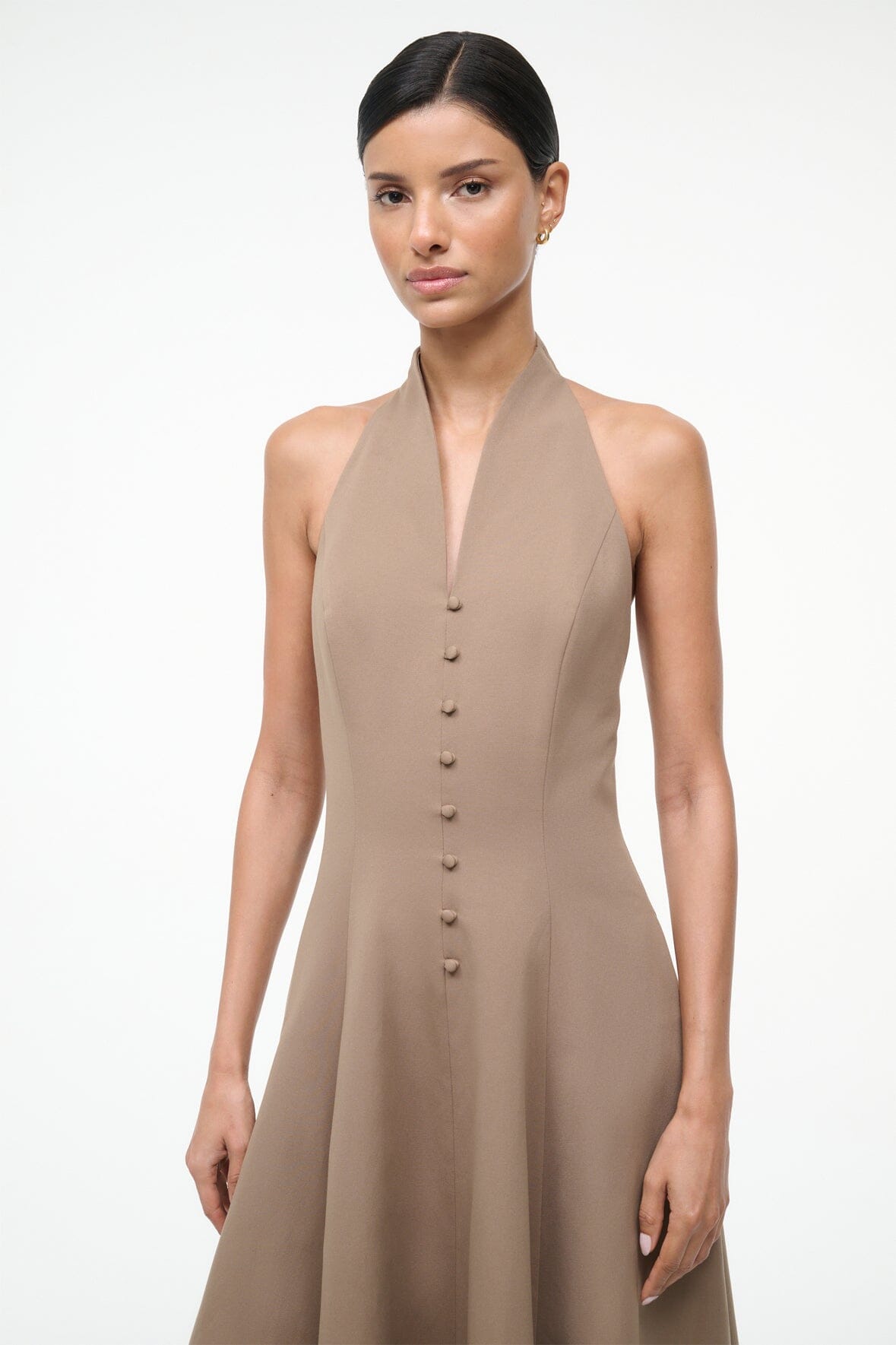 Image STELLA DRESS | TAUPE 3 of 7 and Clicking this image will trigger a zoom pop-up