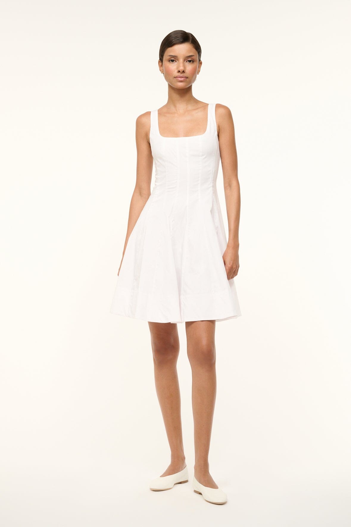 Image MINI WELLS DRESS | WHITE 1 of 5 and Clicking this image will trigger a zoom pop-up