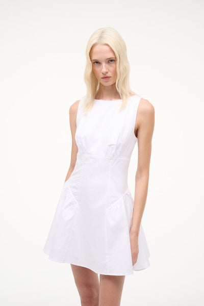 STAUD, Gwen Mini Dress in White, Size 10