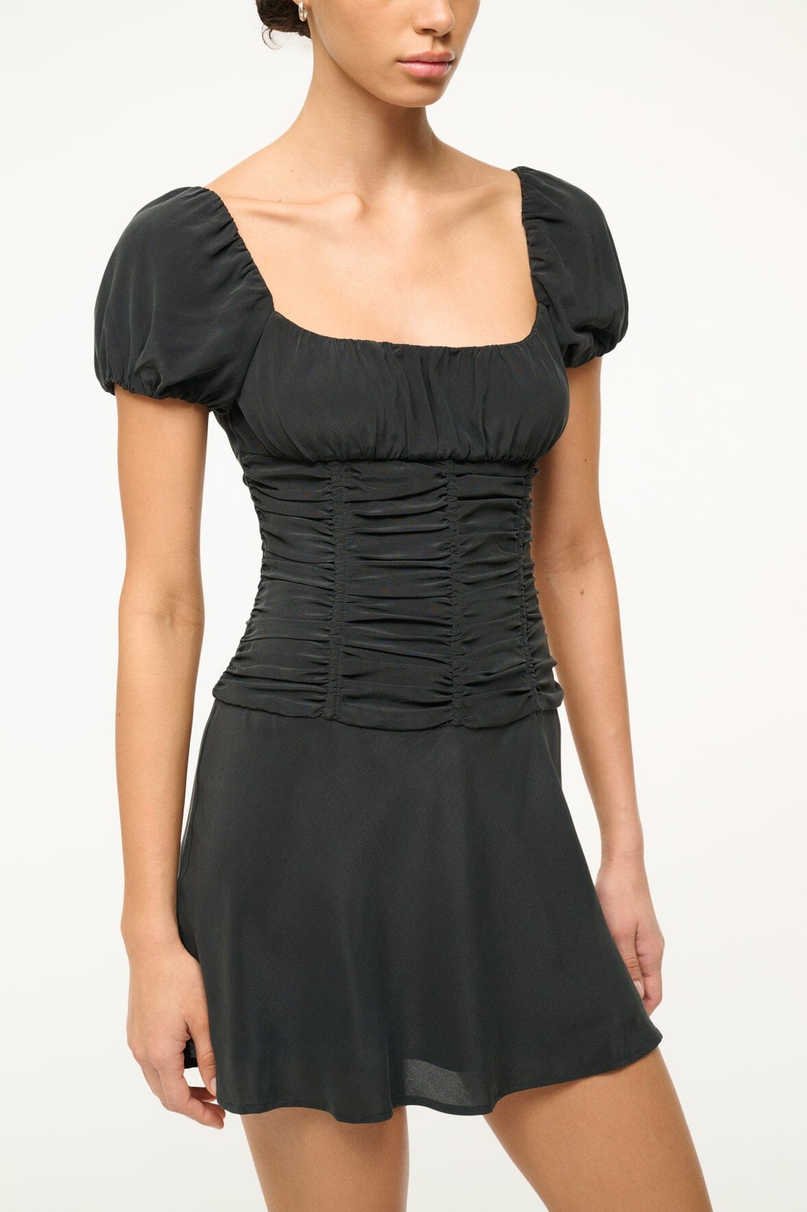 Image ELBA MINI SILK DRESS | BLACK 5 of 6 and Clicking this image will trigger a zoom pop-up