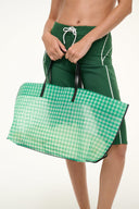 Image CHRISTOS LARGE MESH TOTE | JADE GINGHAM 3 of 9