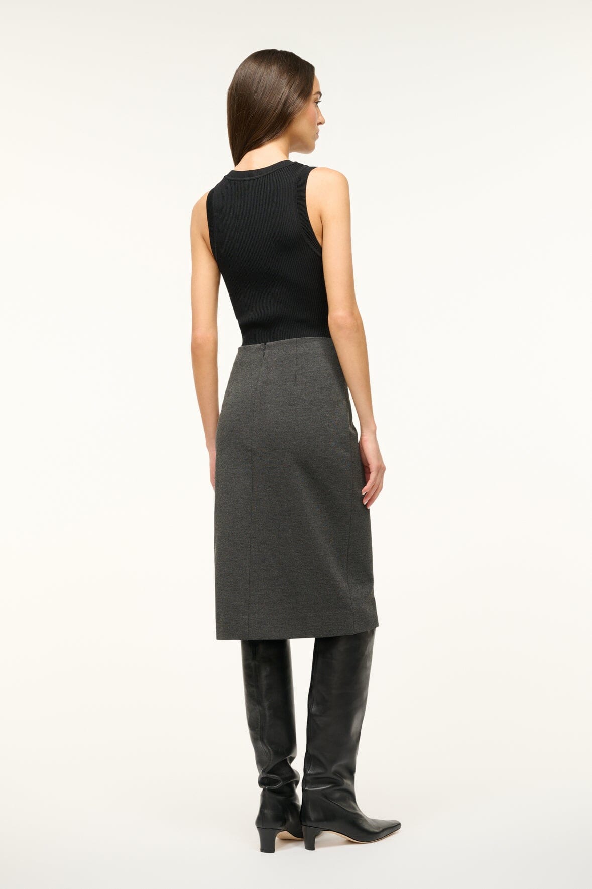 PASCALE PENCIL SKIRT HEATHER GREY