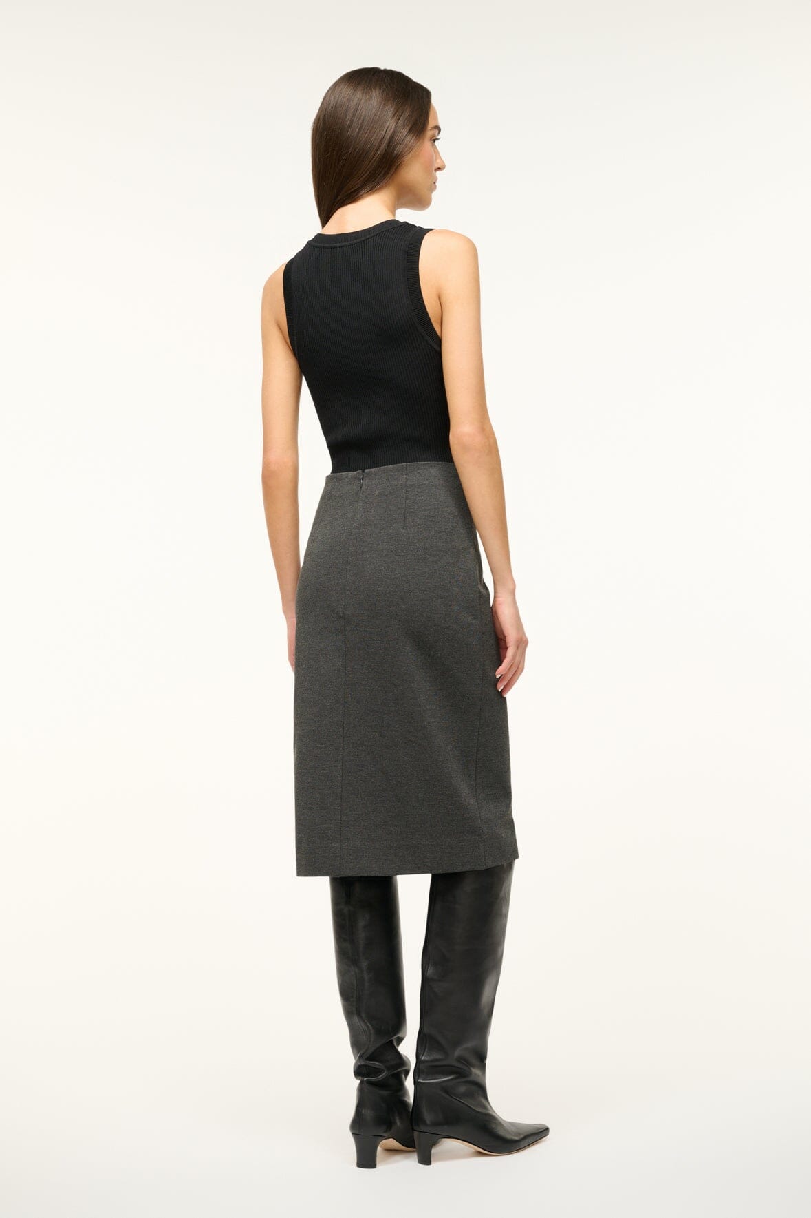 Image PASCALE PENCIL SKIRT | HEATHER GREY 5 of 6 and Clicking this image will trigger a zoom pop-up