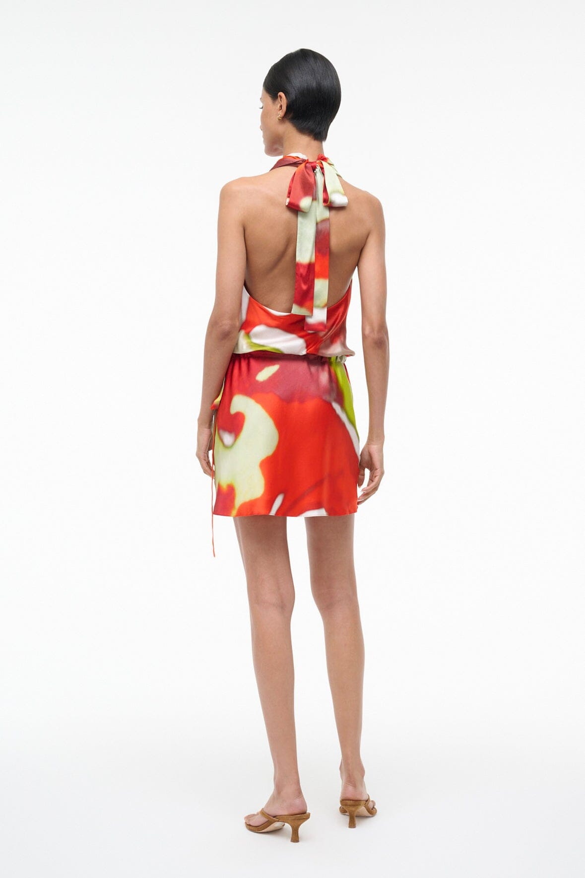 staud red silk dress Phare Silk Dress