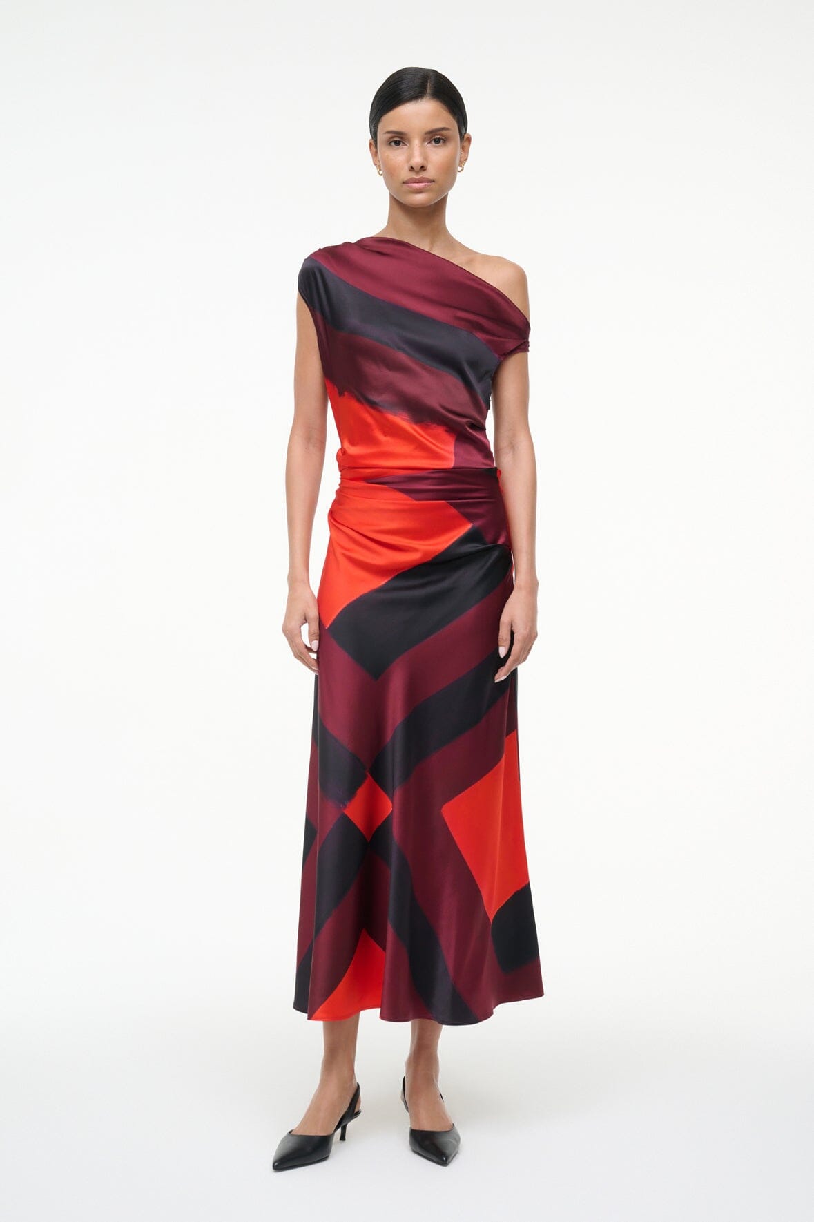 Image PHARE SILK DRESS | RUBY PRISM 1 of 6 and Clicking this image will trigger a zoom pop-up