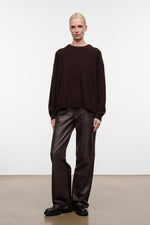 SERRANO CASHMERE RELAXED CREW | DARK CHOCOLATE