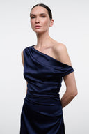 PHARE SILK DRESS | NAVY NAVY / 4