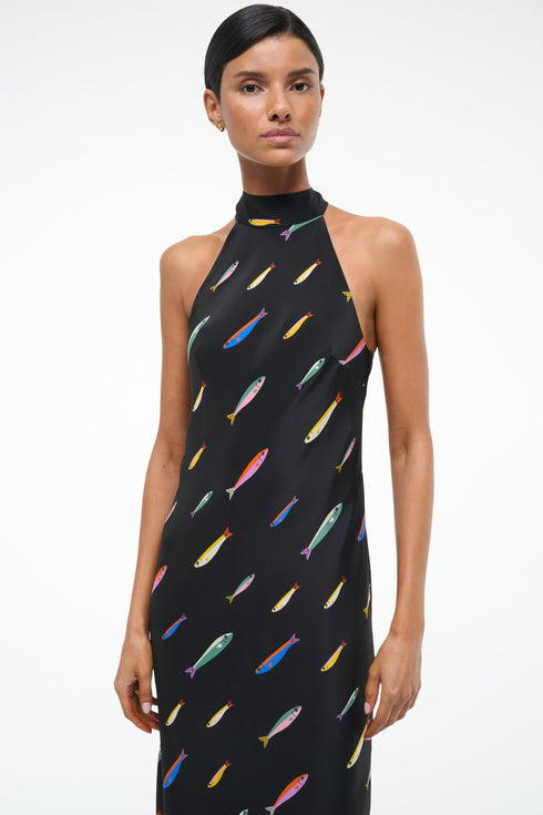 Go to WINNIE SILK DRESS POP SARDINES BLACK view 2