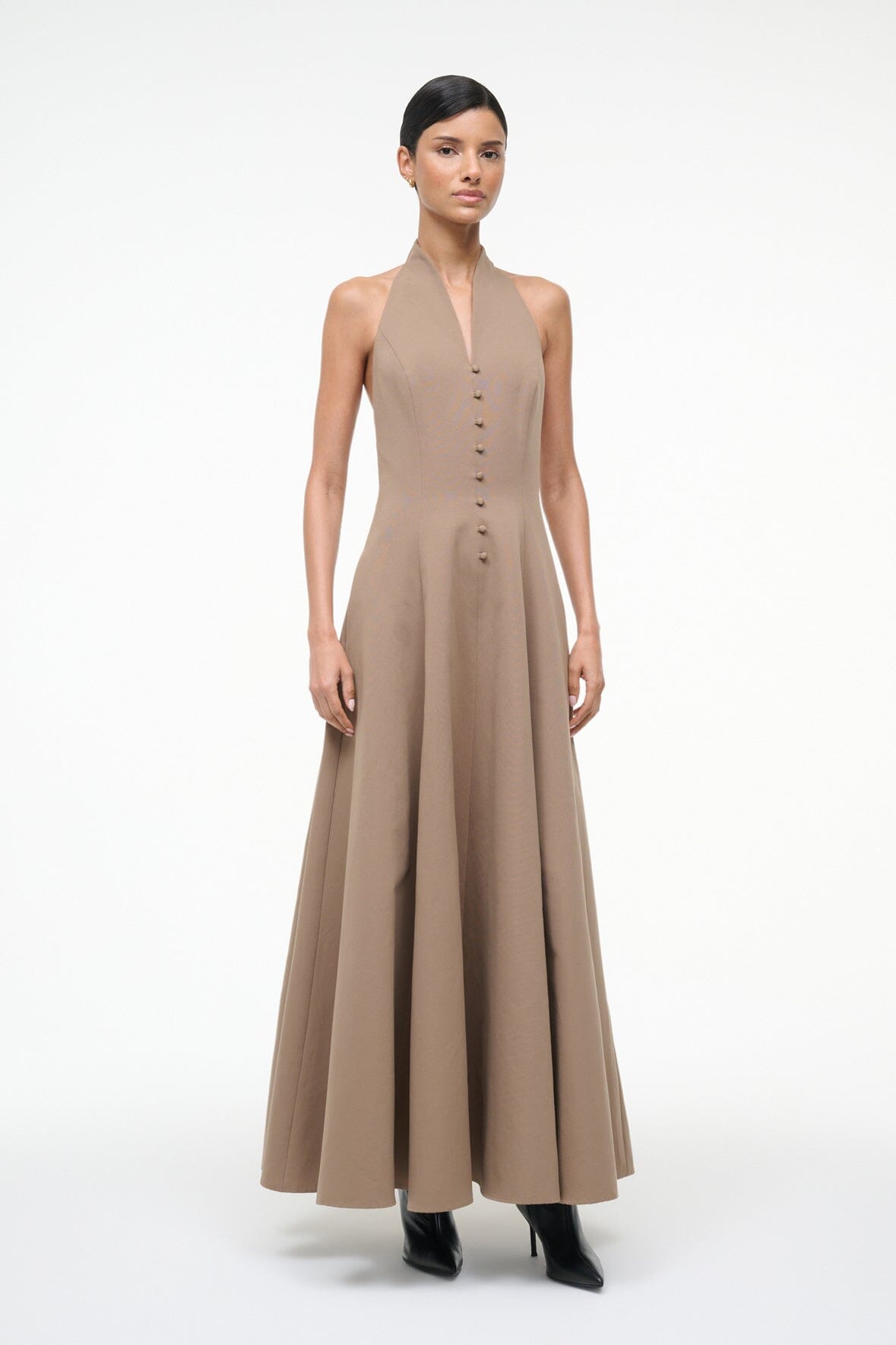 Image STELLA DRESS | TAUPE 5 of 7 and Clicking this image will trigger a zoom pop-up
