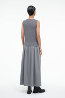 staud madeline mixed-media midi-dress Madeline Mixed-Media Midi-Dress On Sale Now with Up to 70% Off