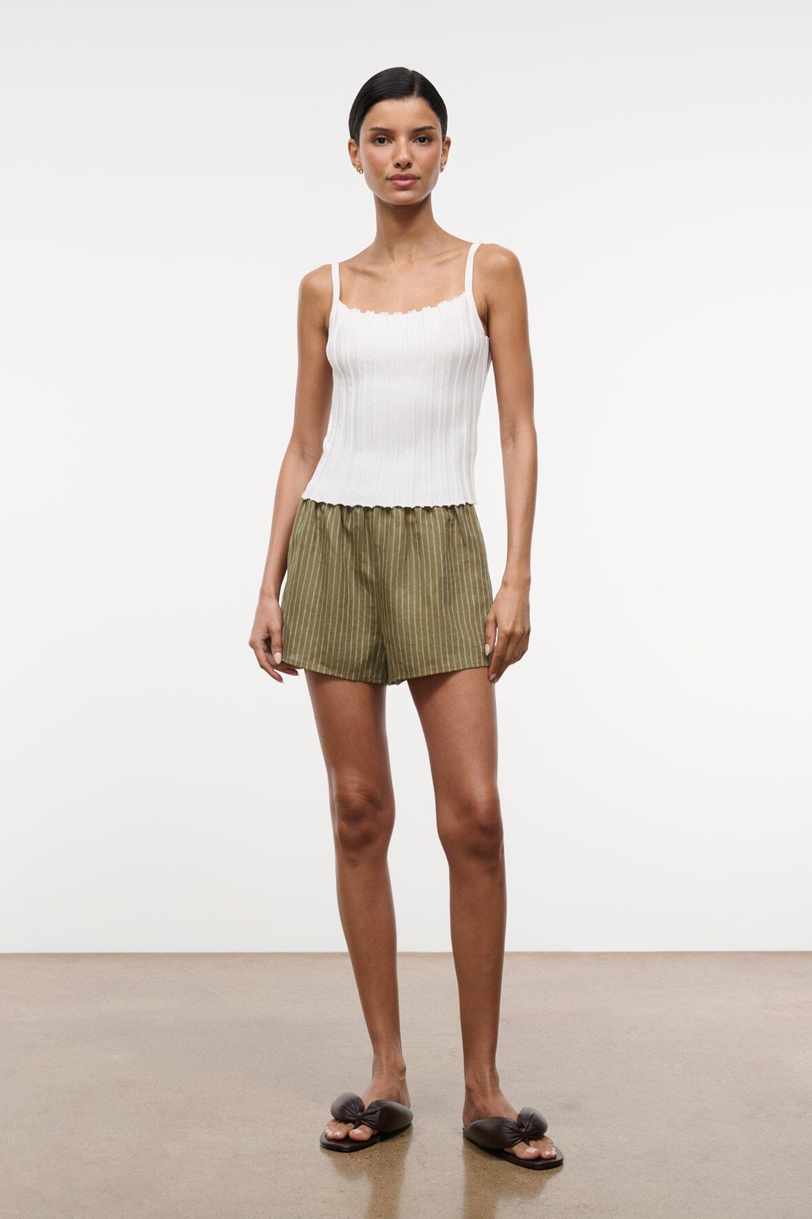 STAUD PADDLE LINEN SHORT PORTO STRIPE
