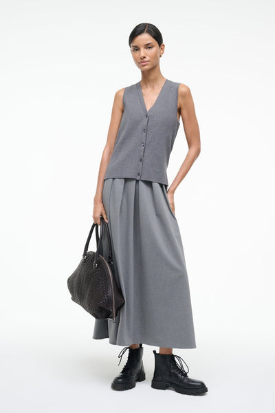 staud madeline mixed-media midi-dress STAUD MADELINE DRESS STATIC