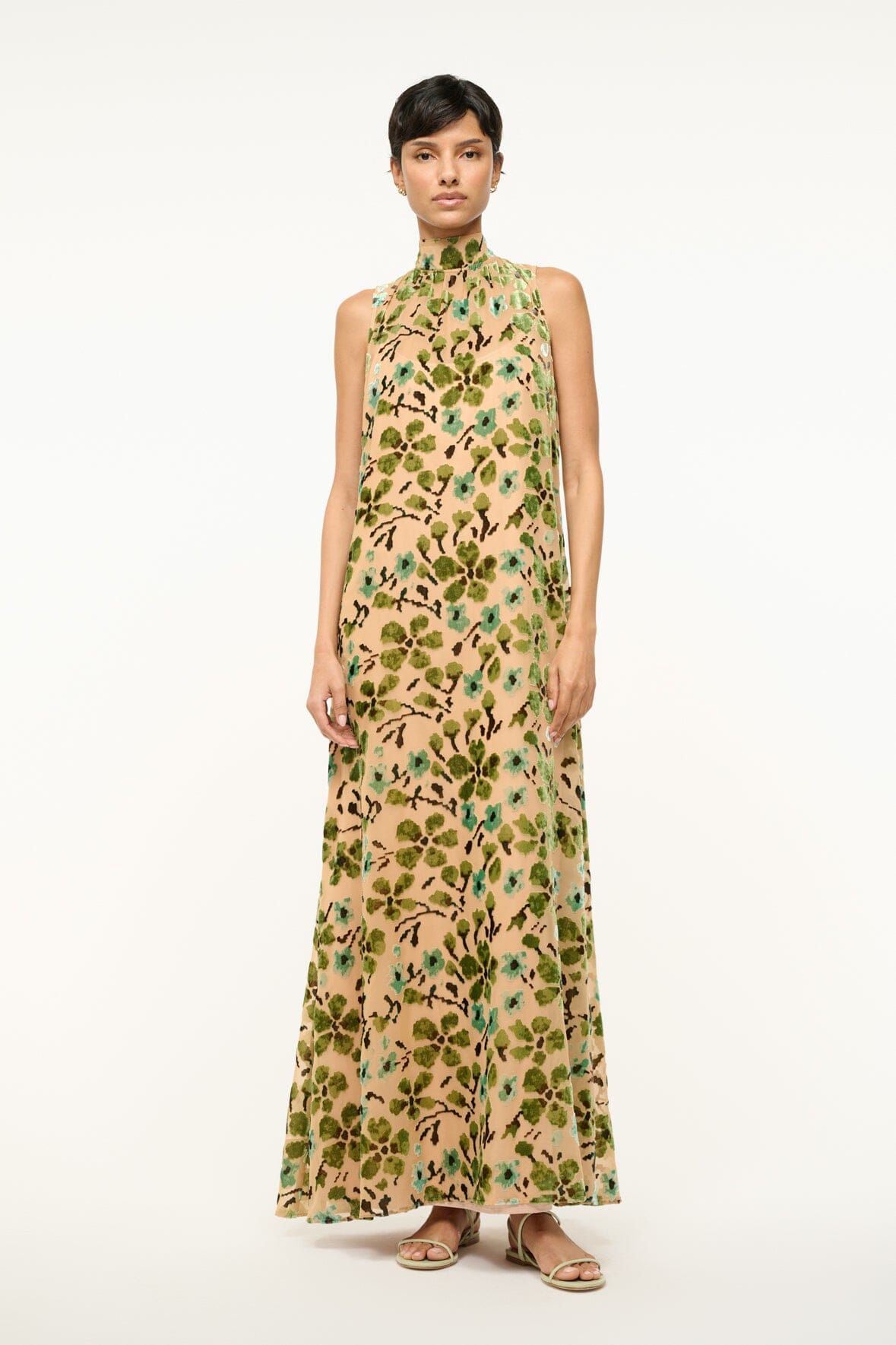 Image ALBEE DRESS | MOSS FLORAL TAPESTRY 1 of 6 and Clicking this image will trigger a zoom pop-up