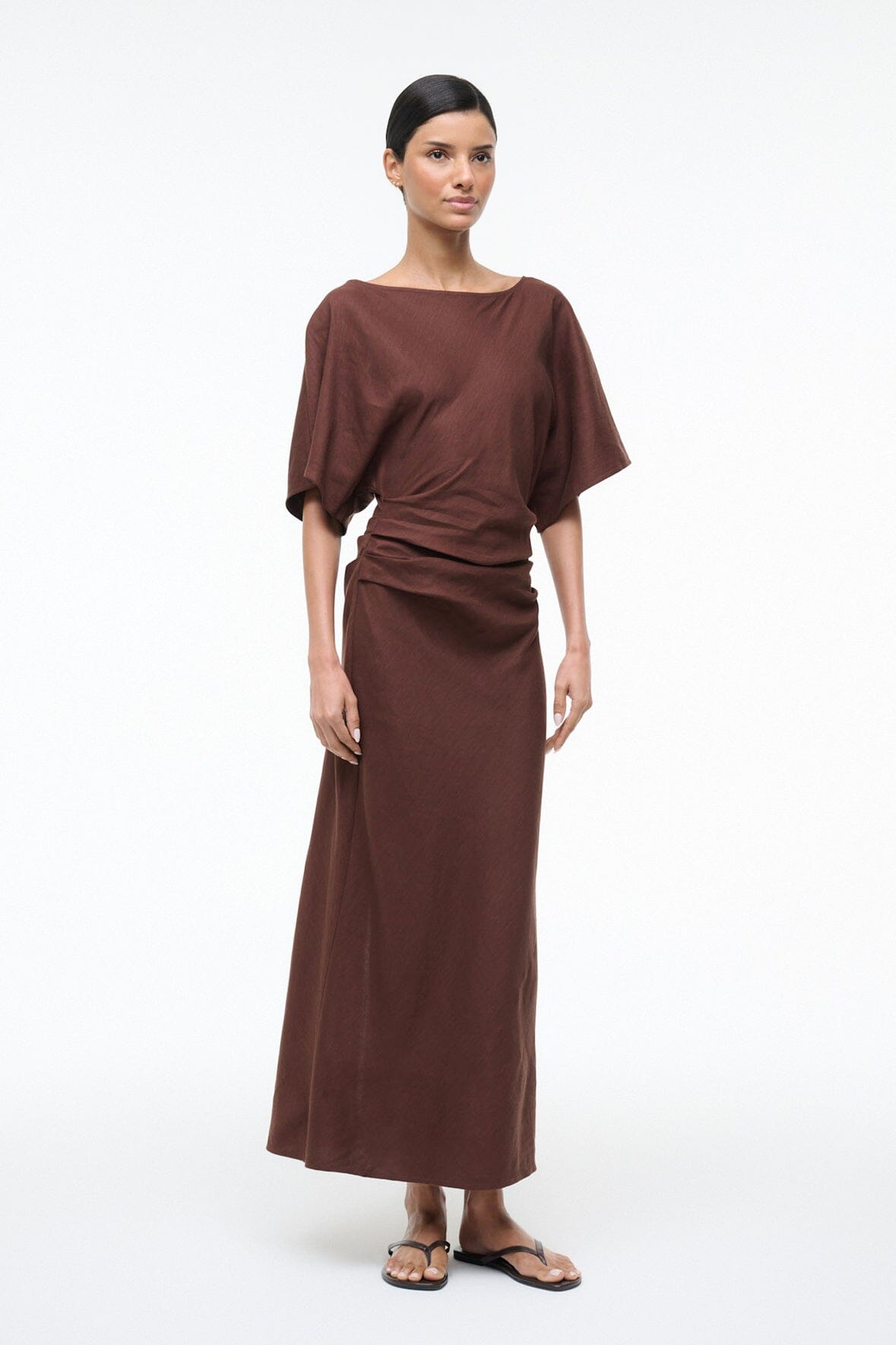 staud linen dress Staud Laura striped linen maxi dress Staud