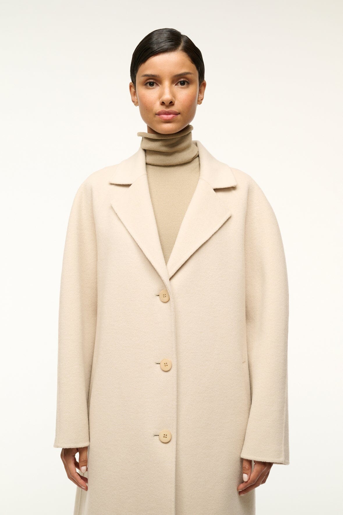 Image CHRYSALIS COAT | OYSTER 2 of 5 and Clicking this image will trigger a zoom pop-up