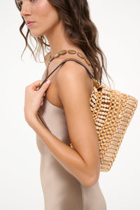 TIMMY SHOULDER BAG | NATURAL WOOD BEADS
