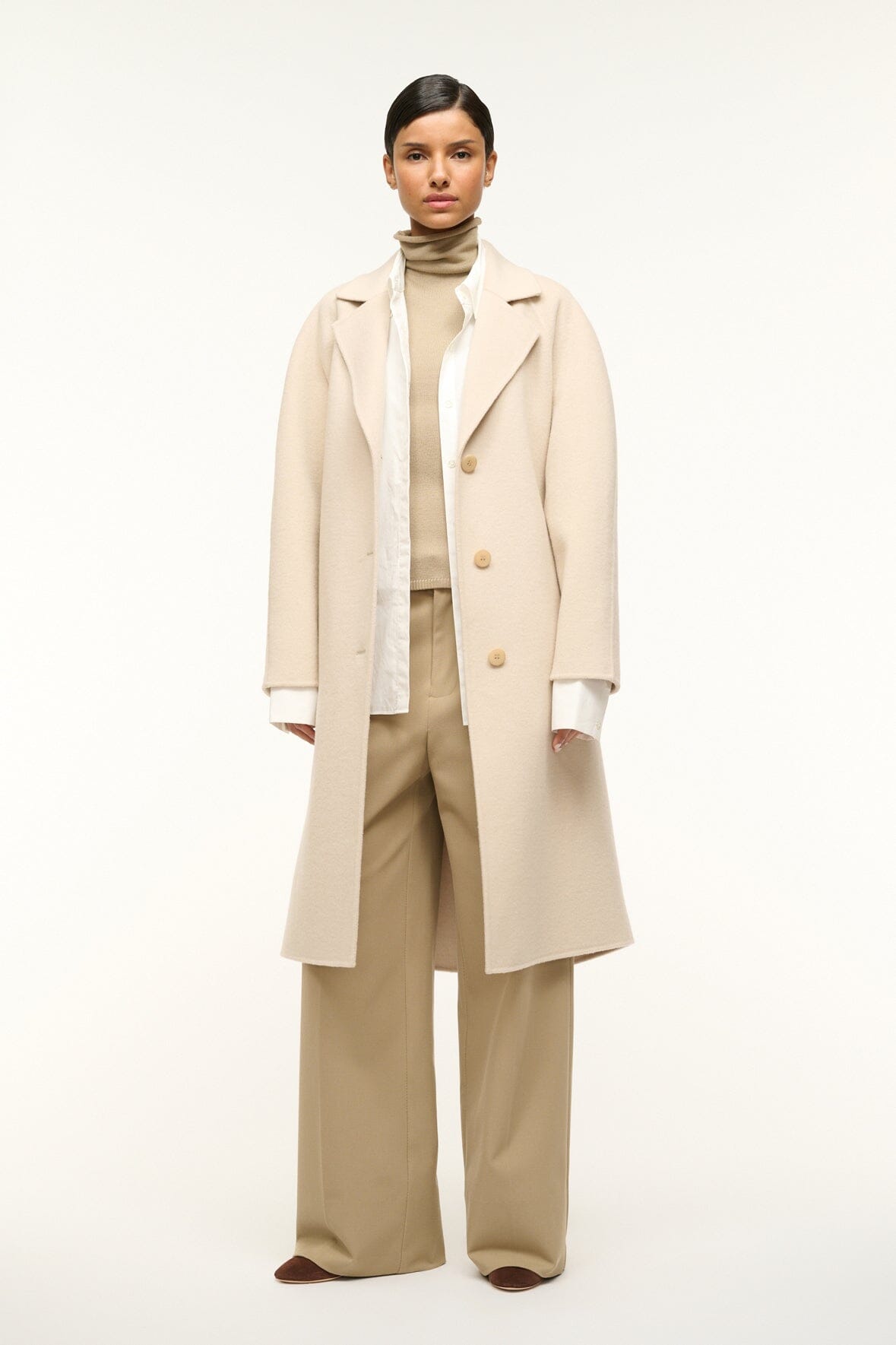 Image CHRYSALIS COAT | OYSTER 4 of 5 and Clicking this image will trigger a zoom pop-up