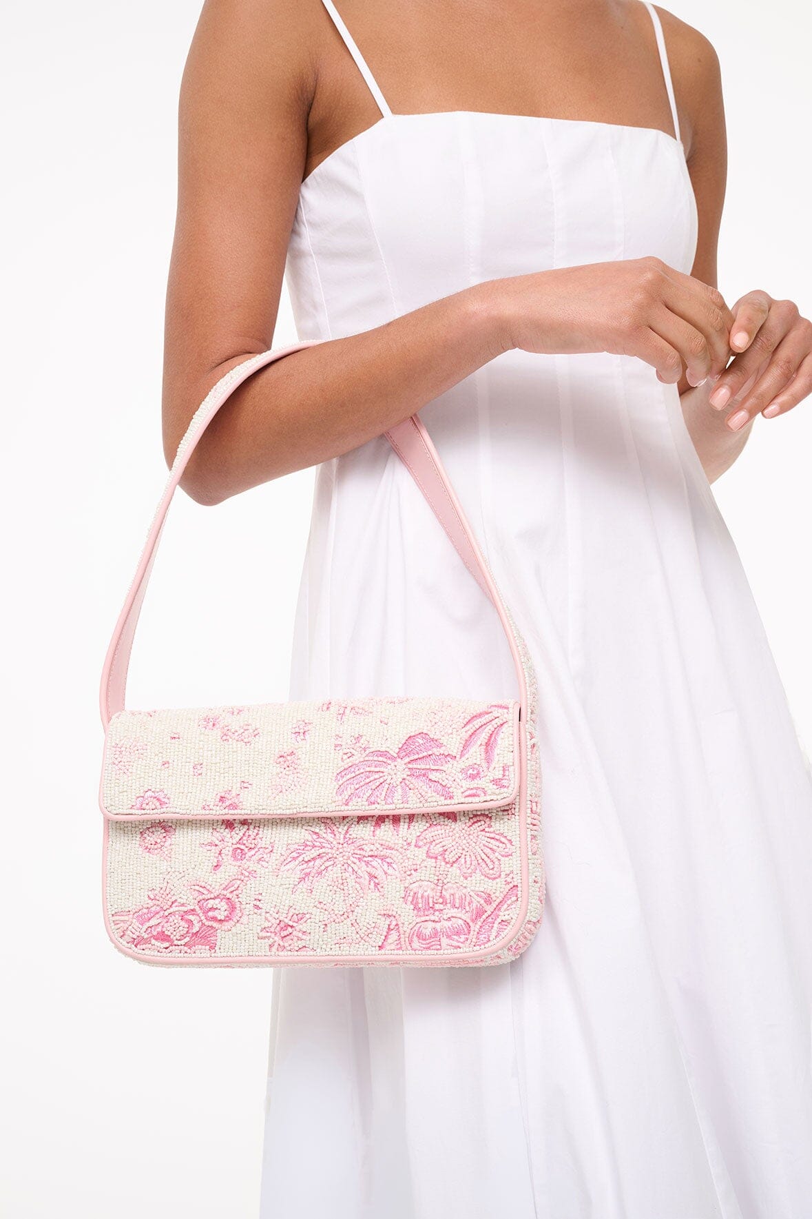 STAUD TOMMY BAG IVORY CHERRY BLOSSOM TOILE