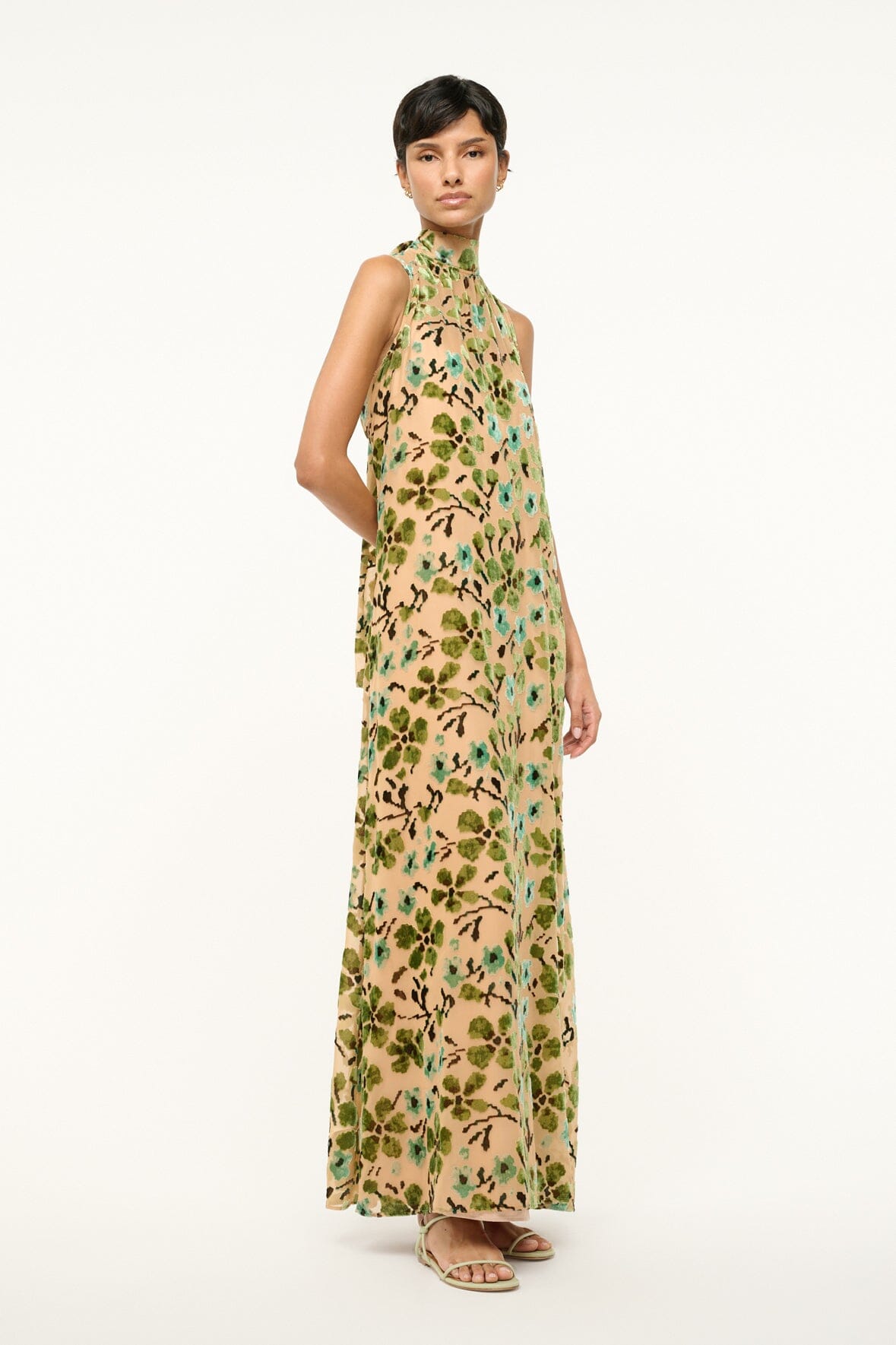 Image ALBEE DRESS | MOSS FLORAL TAPESTRY 3 of 6 and Clicking this image will trigger a zoom pop-up