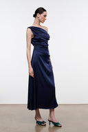PHARE SILK DRESS | NAVY NAVY / 4