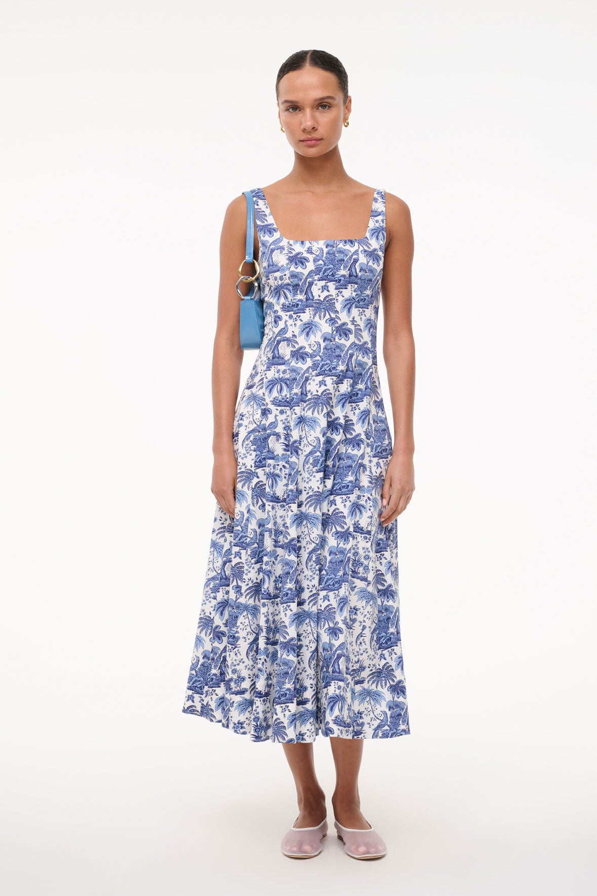 Image WELLS DRESS | BLUE TOILE 1 of 6 and Clicking this image will trigger a zoom pop-up