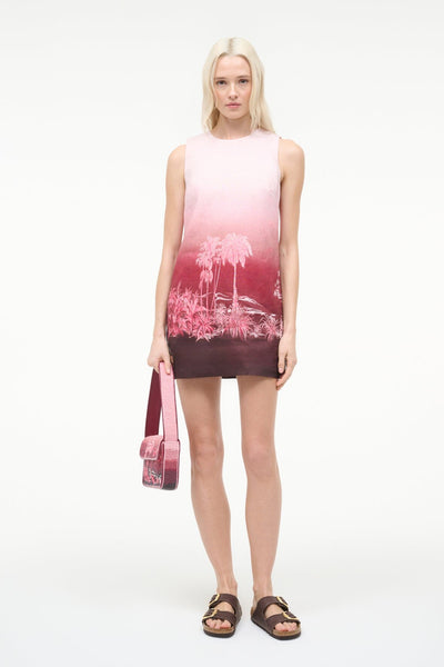 STAUD, Brea Linen Dress in California Clouds, Size Small
